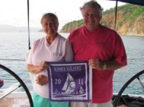 Walter & Vivian Corrigan won the Moorings charter in 2010 and celebrated in the BVI in 2011