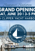 Image of Clipper Yacht Harbor in Sausalito and Modern Sailing logo - Grand Opening Saturday, June 20 from 3:00 - 5:00pm