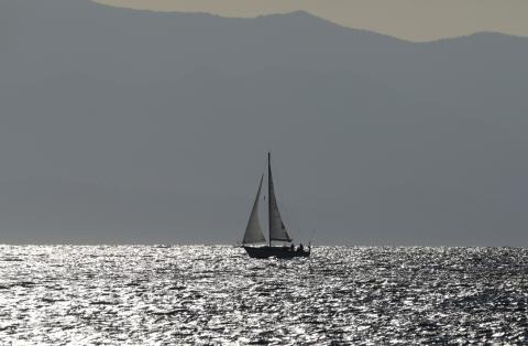 Sailing the Straight of Juan de Fuca in Starlight, on our way to the Southern Gulf Islands near Victoria BC