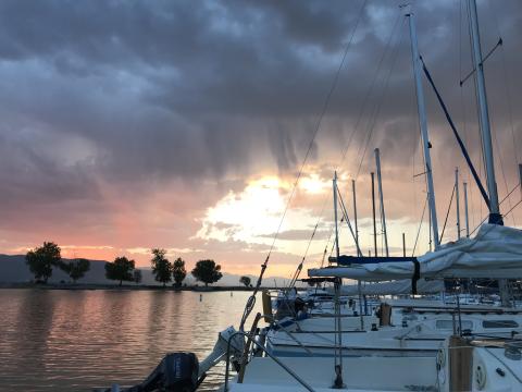 Starting our Sailstice evening sail across Utah Lake.
