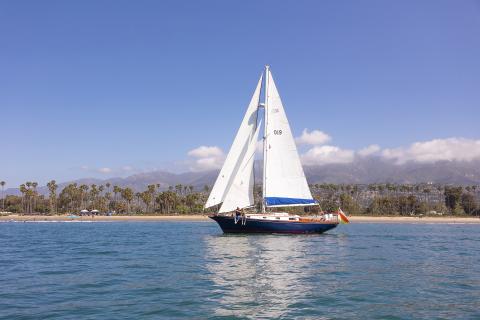 SunSwept Sailing’s Yacht Kelpie sailing in Santa Barbara, Ca