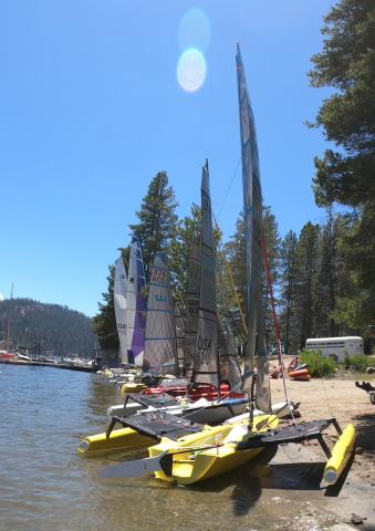 Multihulls on Cat Beach, Lakeshore CA