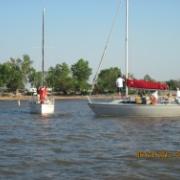 Kansas  - on Cheney Lake the find some 'heel time' for Summer Sailstice.