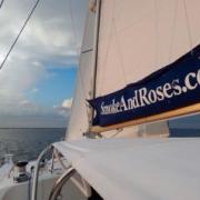 "Smoke and Roses" sails beneath spectacular sunsets in Charlotte Harbor, FL 
