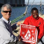 Clipper Racer 'Invest Africa' Celebrates at Sea