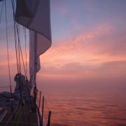 Sunrise at 3:15AM Starts Summer Sailstice Aboard Mission Performance